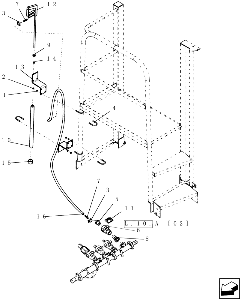 Схема запчастей Case IH SRX160 - (L.20.B[12]) - ACCESSORIES - LOW PRESSURE WASH WAND L - Field Processing