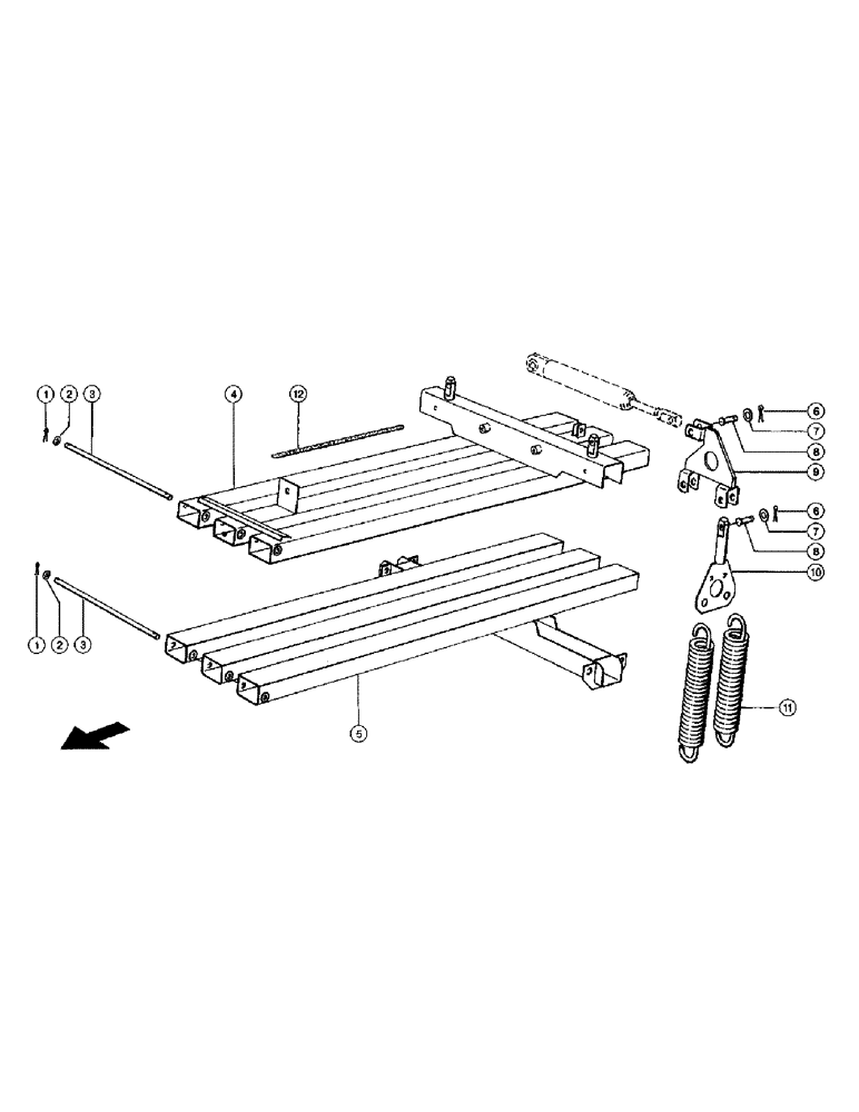 Схема запчастей Case IH 110 - (040) - HYDRAULIC ADJUSTMENT OF BALE DENSITY (VAR.9040) (12) - BALER HOUSING