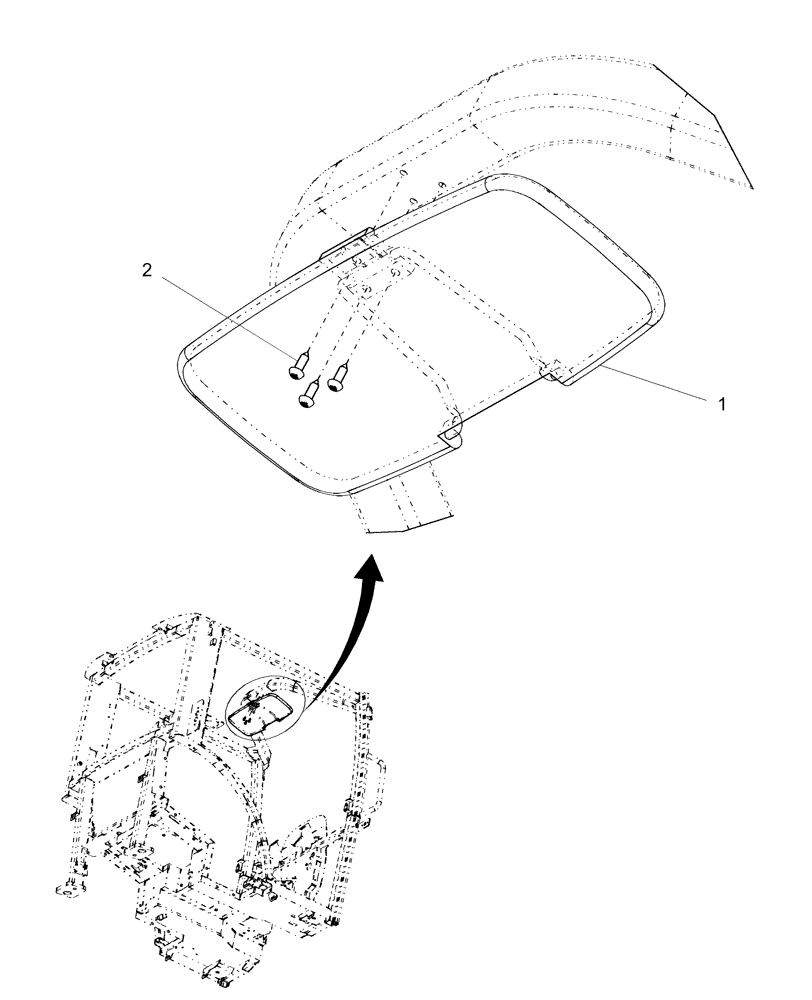 Схема запчастей Case IH DX40 - (10.18) - FRONT SUNVISOR (10) - OPERATORS PLATFORM/CAB