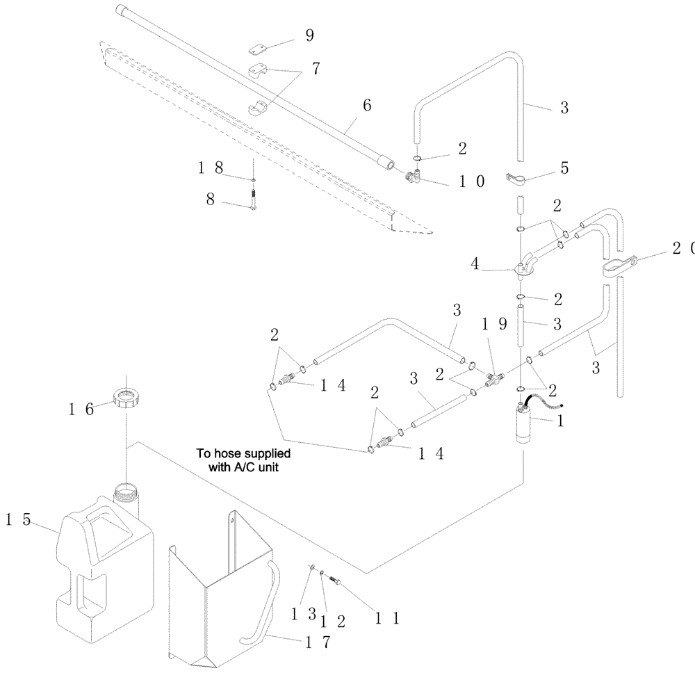 Схема запчастей Case IH A7000 - (A11.18[01]) - Windscreen Washer (10) - CAB & AIR CONDITIONING