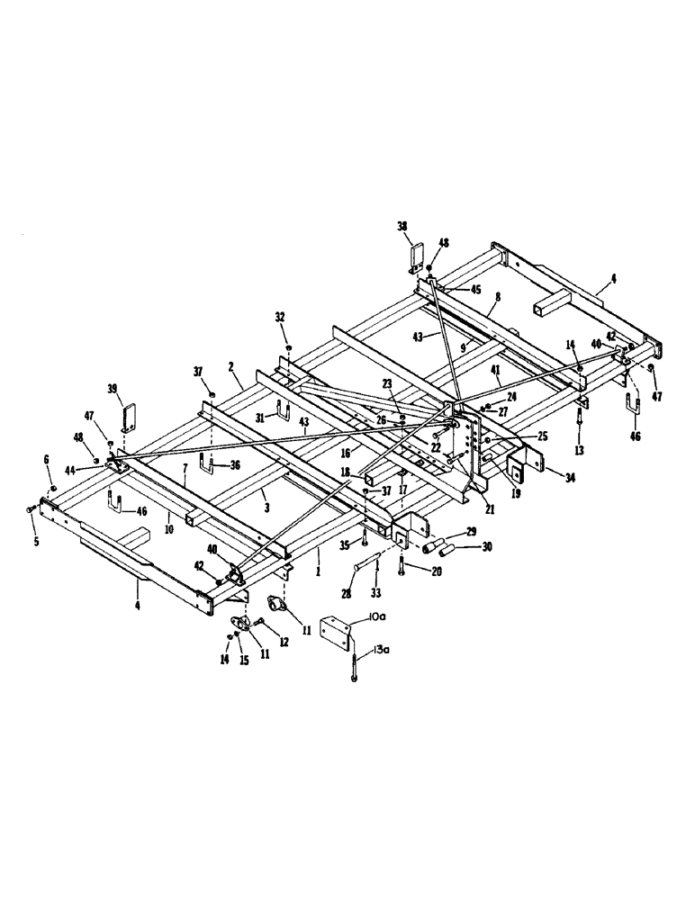 Схема запчастей Case IH 1200M-SERIES - (026) - MAIN FRAME AND HITCH MAST, BASIC FRAME, NEW STYLE 