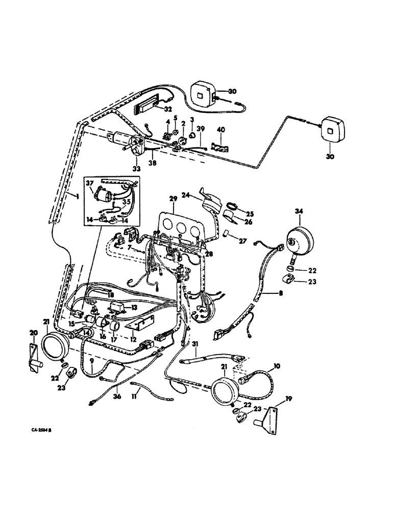 Схема запчастей Case IH 966 - (08-38) - ELECTRICAL, DELUXE TRACTOR CAB WIRING (06) - ELECTRICAL