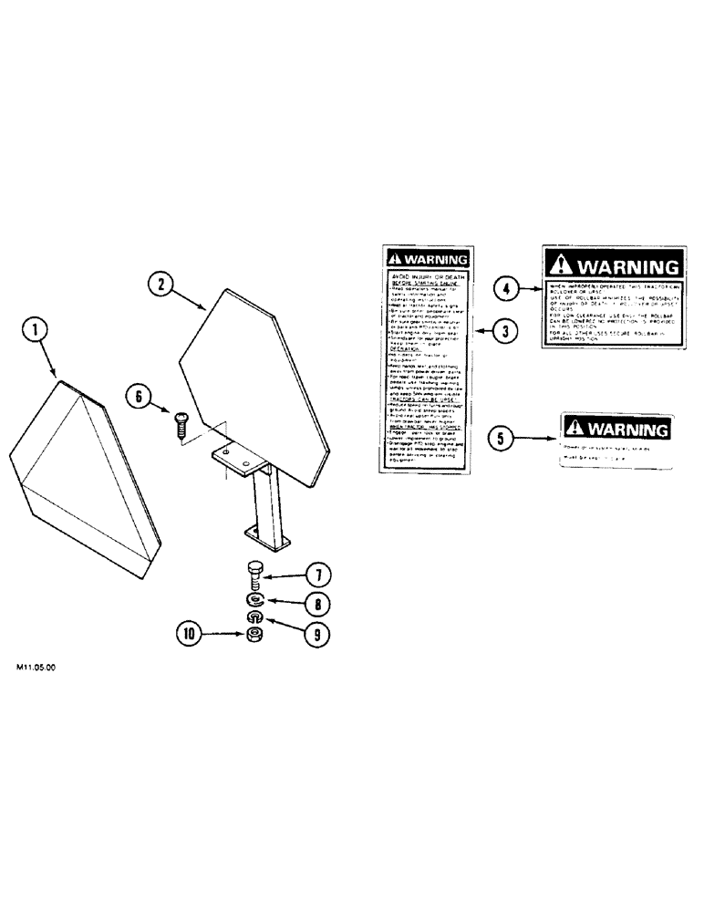 Схема запчастей Case IH 2130 - (9-166) - WARNING TRIANGLE - SLOW MOVING VEHICLE, FOR NORTH AMERICA (09) - CHASSIS/ATTACHMENTS