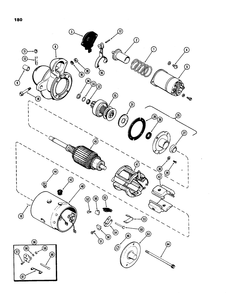 Схема запчастей Case IH 970 - (180) - A59671 STARTER, 377B SPARK IGNITION ENGINE (04) - ELECTRICAL SYSTEMS