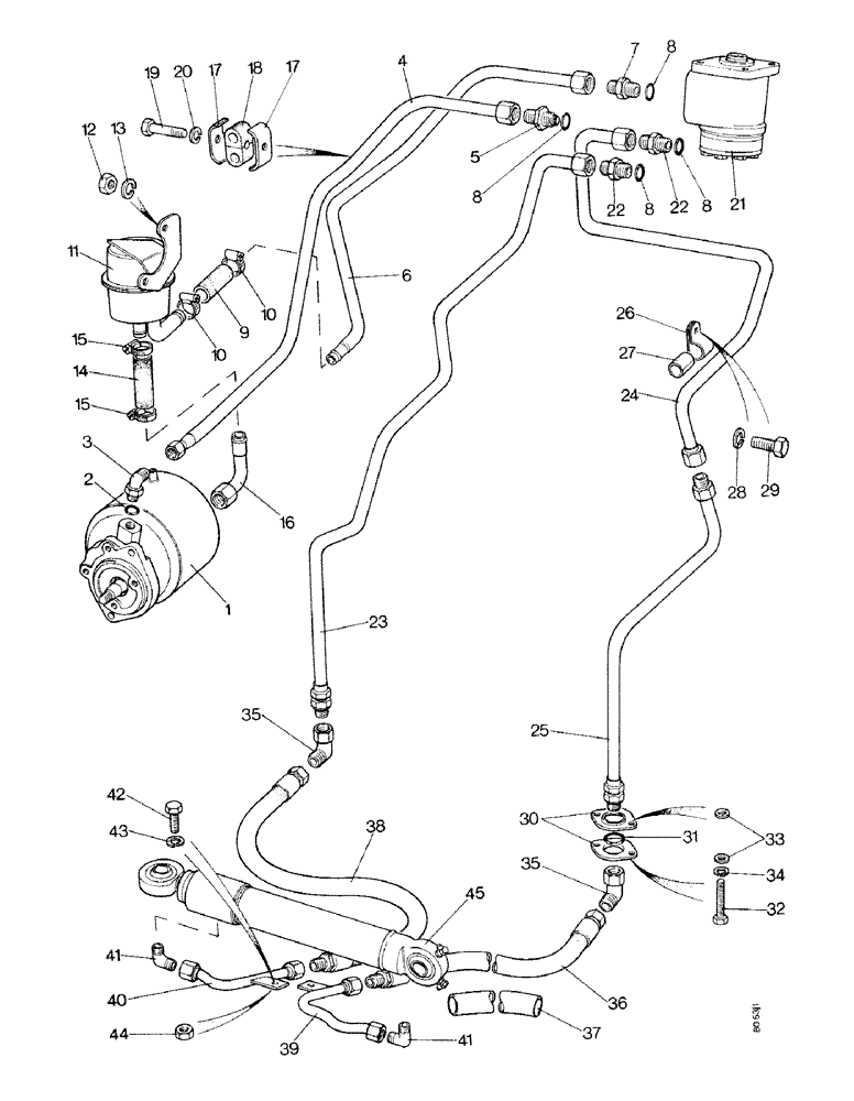 Схема запчастей Case IH 1490 - (H07-1) - STEERING SYSTEM - CARRARO AXLE, LOW PROFILE, MFD MODEL (13) - STEERING SYSTEM