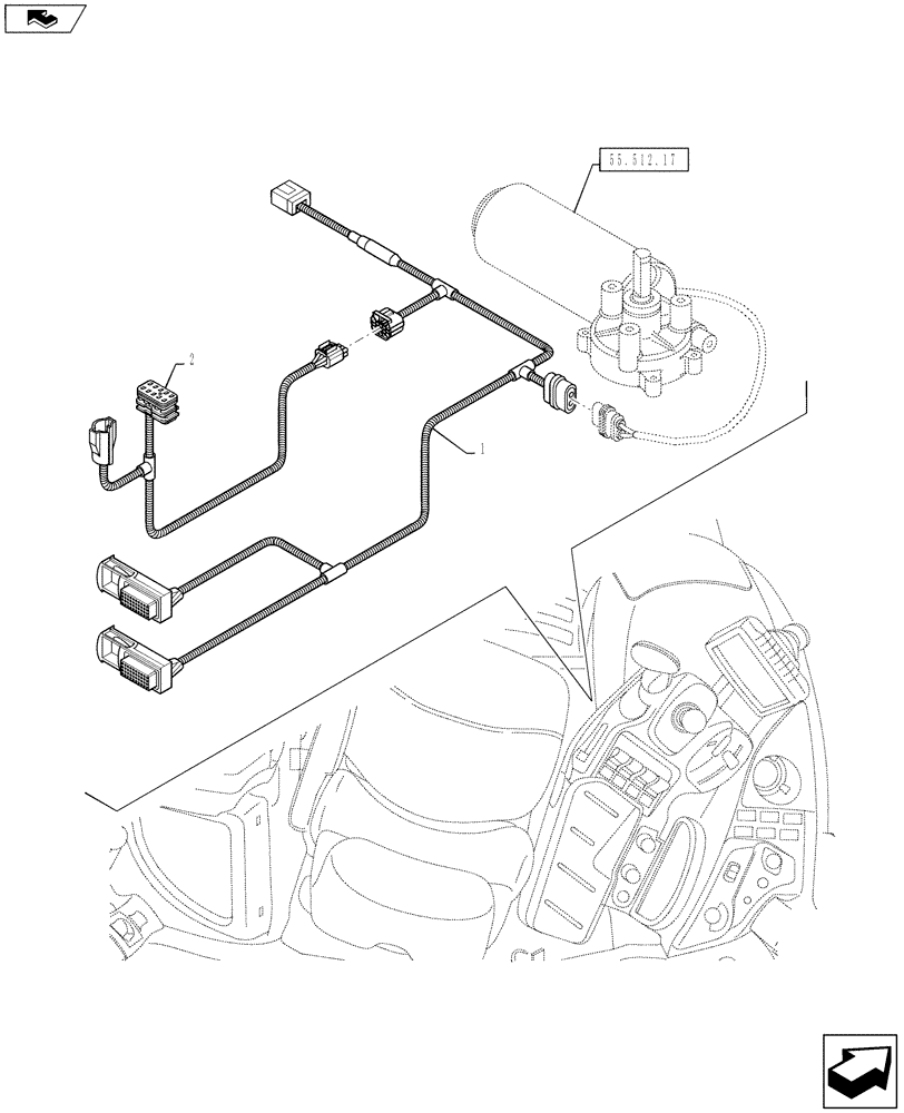 Схема запчастей Case IH PUMA 130 - (55.512.16) - ARMREST CONTROL UNIT - ELECTRONIC ADJUSTMENT CONTROL - HARNESS (55) - ELECTRICAL SYSTEMS