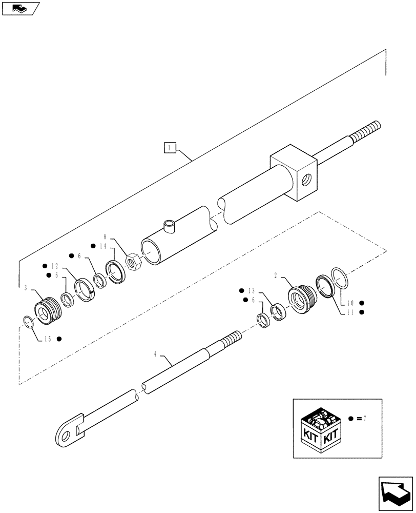 Схема запчастей Case IH RB455A - (35.550.04) - BALE TENSION HYDRAULIC CYLINDER (35) - HYDRAULIC SYSTEMS