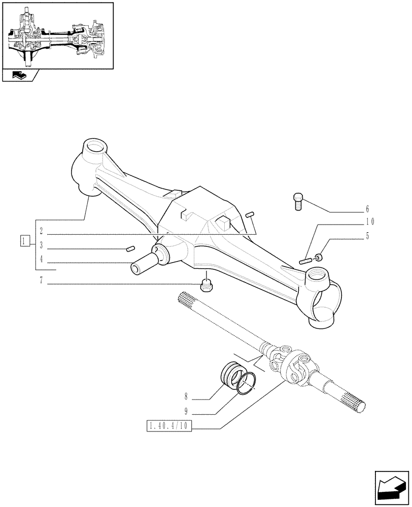 Схема запчастей Case IH FARMALL 80 - (1.40.4/01) - CLASS 2 FRONT AXLE WITH 2ND STEERING CYLYNDER & LIMITED SLIP (3OKM/H) - BOX (VAR.335539-743906) (04) - FRONT AXLE & STEERING