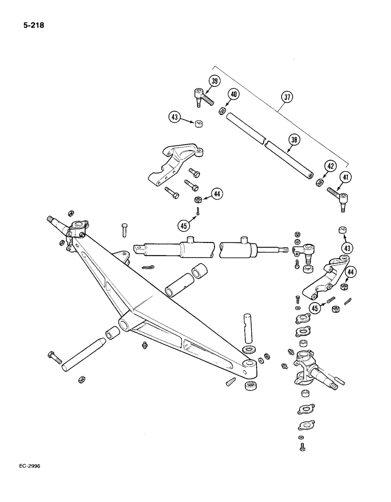 Схема запчастей Case IH 585 - (5-218) - AXLE, FRONT, SWEPT BACK CAST CONTD (05) - STEERING