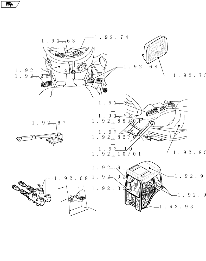 Схема запчастей Case IH FARMALL 65C - (SEC. 10) - DRIVERS COMPARTMENT (00) - GENERAL