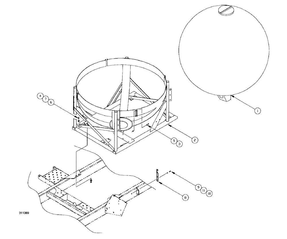 Схема запчастей Case IH SPX3185 - (198) - LIQUID PLUMBING, 750 GALLON SPHERICAL PRODUCT TANK (78) - SPRAYING