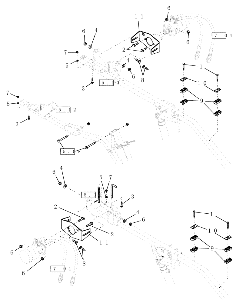 Схема запчастей Case IH DHX301 - (5.09) - REEL MOUNT, 18 TO 36 FT, 2DR, PRIOR TO PIN K01 2002 (13) - REEL