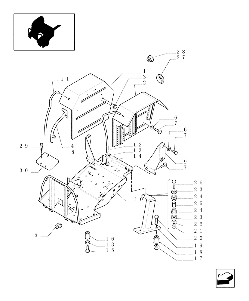 Схема запчастей Case IH JX100U - (1.87.0[01]) - PLATFORM & REAR FENDERS (MUDGUARDS) - (L/CAB) (08) - SHEET METAL