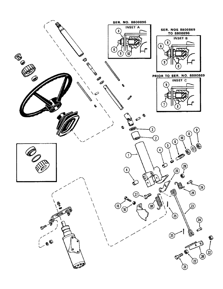 Схема запчастей Case IH 1370 - (130) - ADJUSTABLE STEERING COLUMN (05) - STEERING