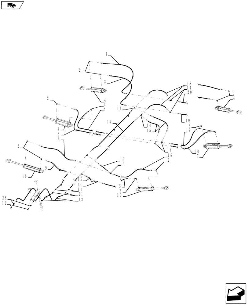 Схема запчастей Case IH 870 - (35.100.09[01]) - 11 SHANK LEVELER WITH FINISHER WING FOLD HYDRAULICS (35) - HYDRAULIC SYSTEMS