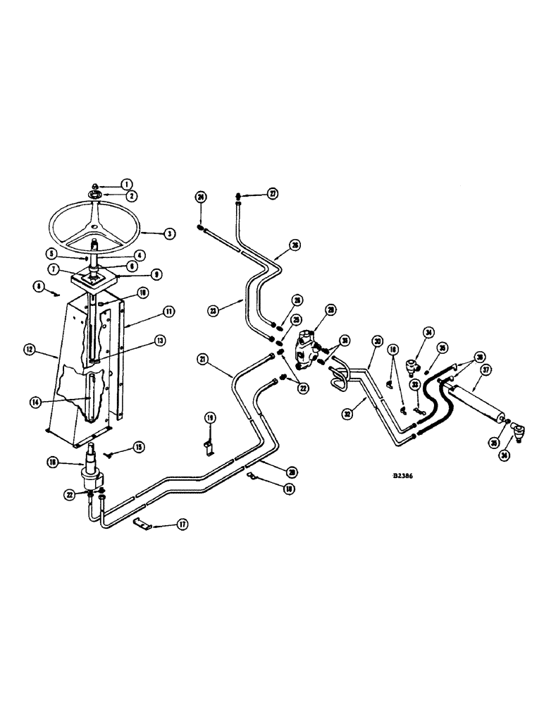 Схема запчастей Case IH 1060 - (292) - HYDROSTATIC STEERING SYSTEM (41) - STEERING