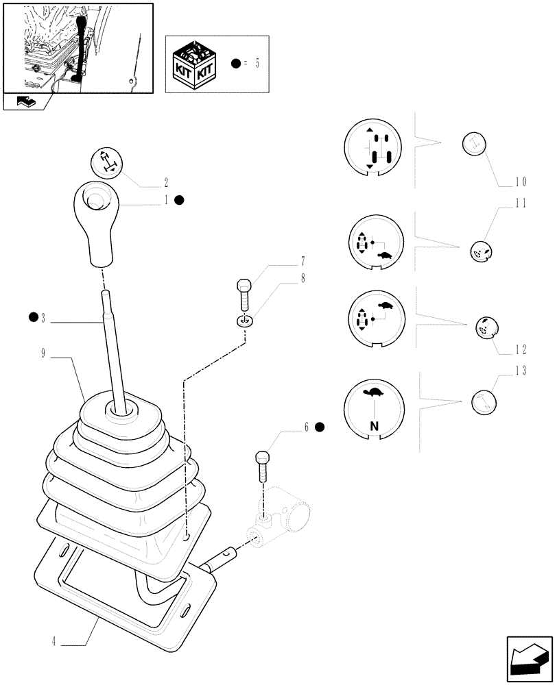 Схема запчастей Case IH FARMALL 85N - (1.92.34[02]) - REVERSER CONTROL LEVER - W/CAB - C6359 (10) - OPERATORS PLATFORM/CAB