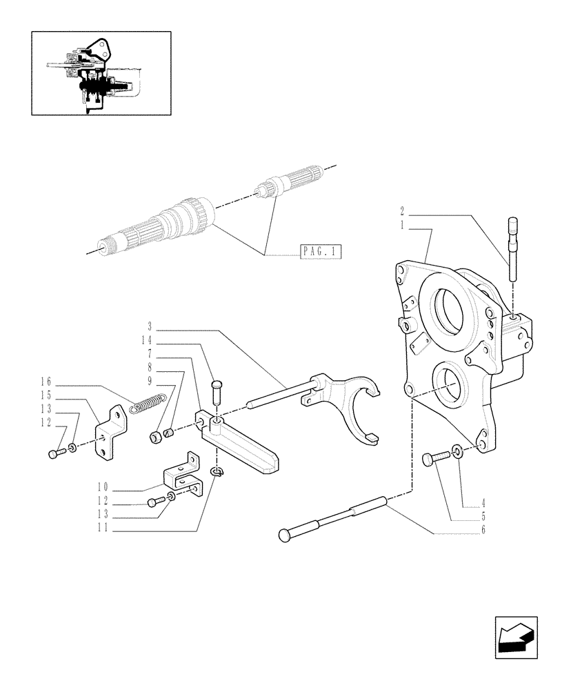 Схема запчастей Case IH MXM190 - (1.80.1/03[02]) - (VAR.809/1) PTO 540/1000 RPM - SUPPORT AND FORK (07) - HYDRAULIC SYSTEM