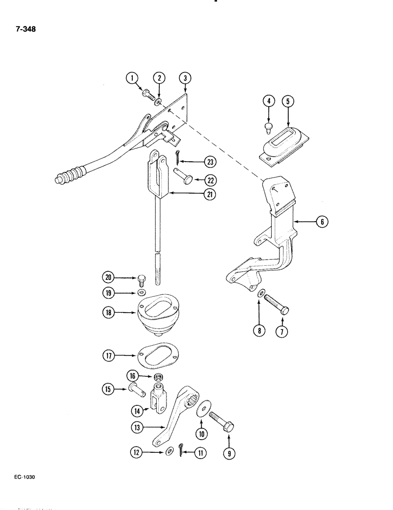 Схема запчастей Case IH 885 - (7-348) - PARK LOCK LINKAGE (07) - BRAKES