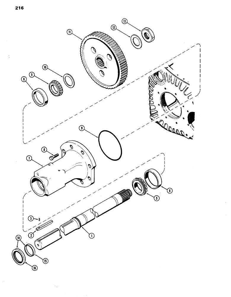 Схема запчастей Case IH 770 - (216) - REAR AXLE, 41-13/64" LONG (06) - POWER TRAIN