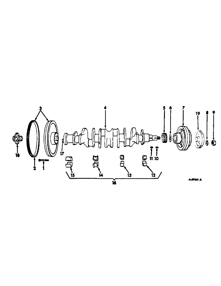 Схема запчастей Case IH C-291 - (D-14) - CRANKSHAFT, FLYWHEEL AND BEARING 