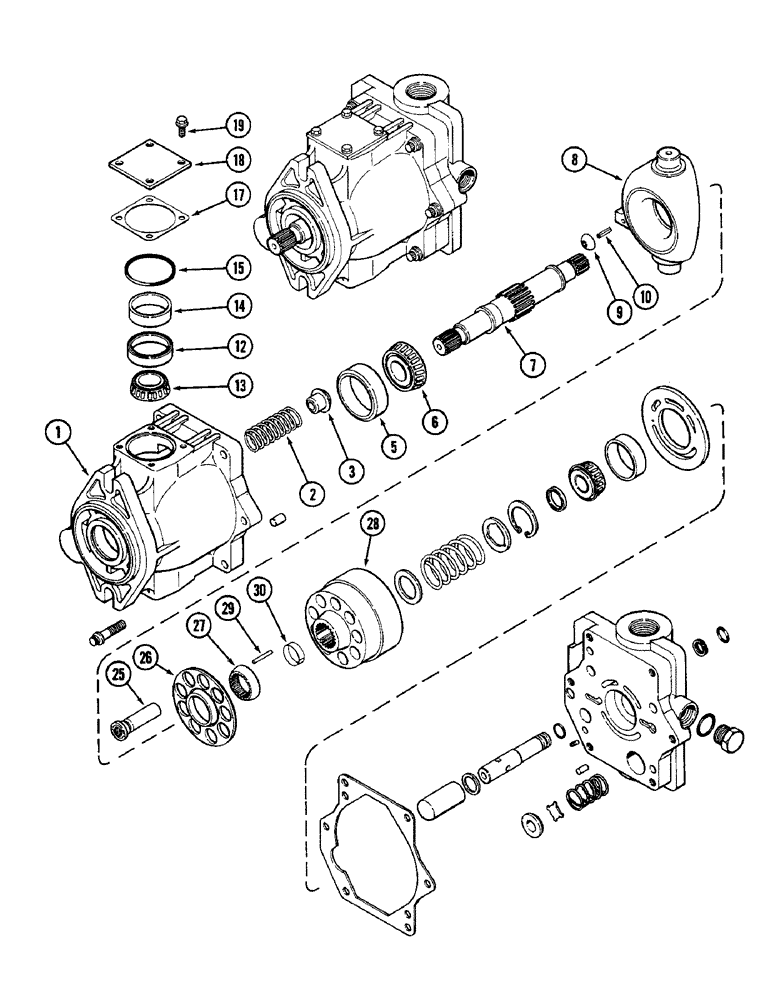 Схема запчастей Case IH 2096 - (8-270) - HYDRAULICS, GEAR AND PISTON PUMP ASSEMBLY (08) - HYDRAULICS