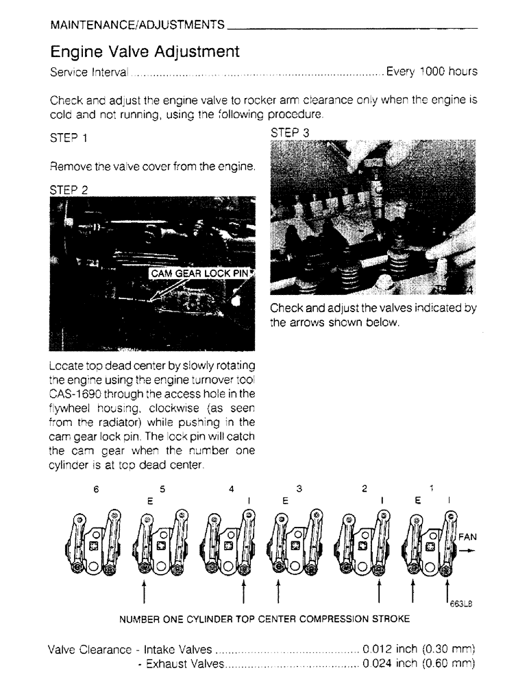 Схема запчастей Case IH 6830TA - (1-36) - MAINTENANCE, ADJUSTMENTS, ENGINE VALVE ADJUSTMENT 