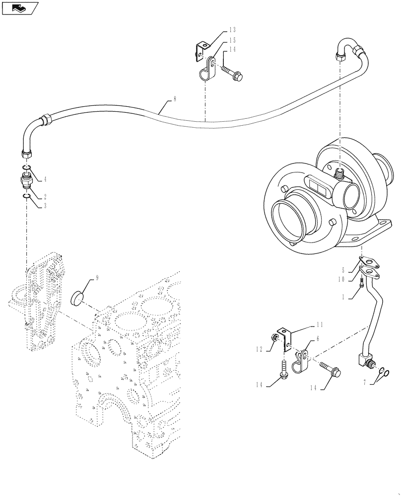 Схема запчастей Case IH 3230 - (10.250.04) - ENGINE OIL PIPING (10) - ENGINE