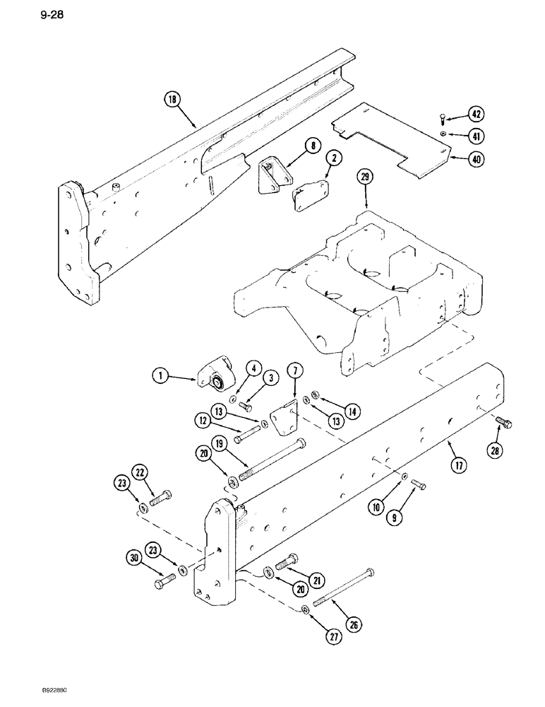 Схема запчастей Case IH 7110 - (9-028) - ENGINE MOUNT AND SIDE FRAME (09) - CHASSIS/ATTACHMENTS