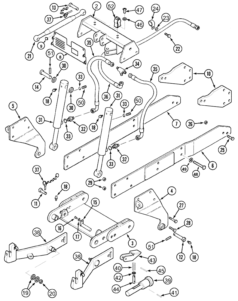 Схема запчастей Case IH CX50 - (09-63) - HITCH - 3 POINT FRONT (09) - CHASSIS/ATTACHMENTS