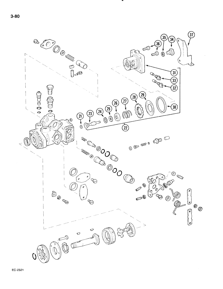 Схема запчастей Case IH 885 - (3-080) - FUEL INJECTION PUMP, V.A. (CONTD) (03) - FUEL SYSTEM