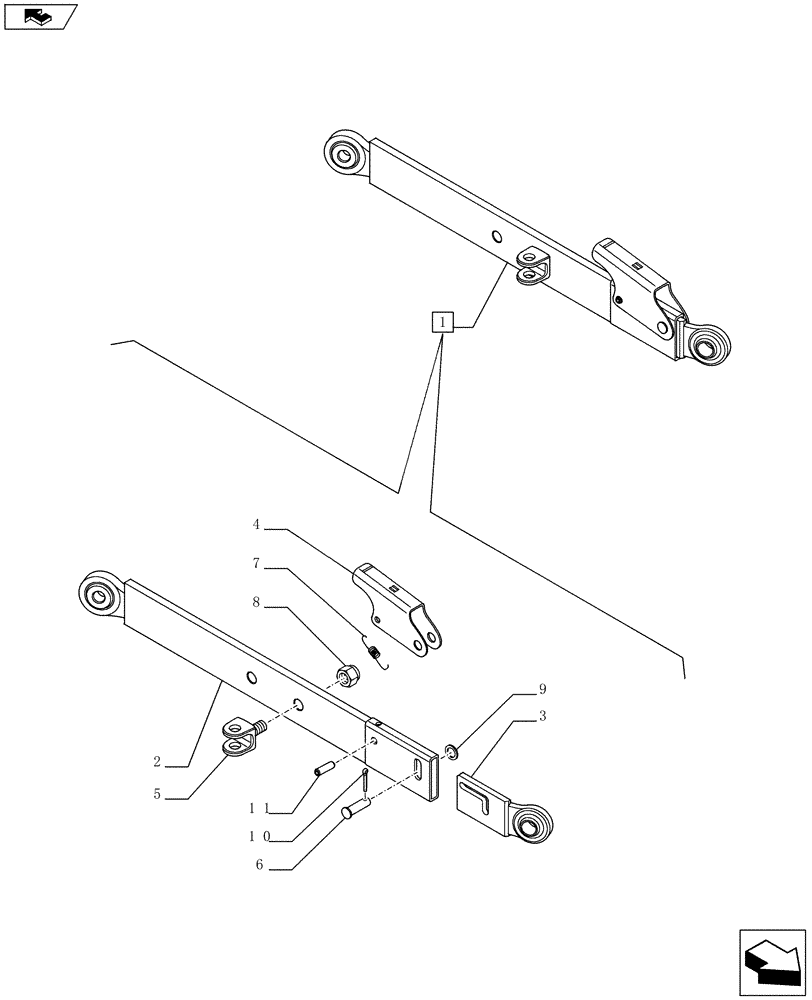 Схема запчастей Case IH FARMALL 75C - (35.120.01[02]) - LIFT ARM - BREAKDOWN (35) - HYDRAULIC SYSTEMS