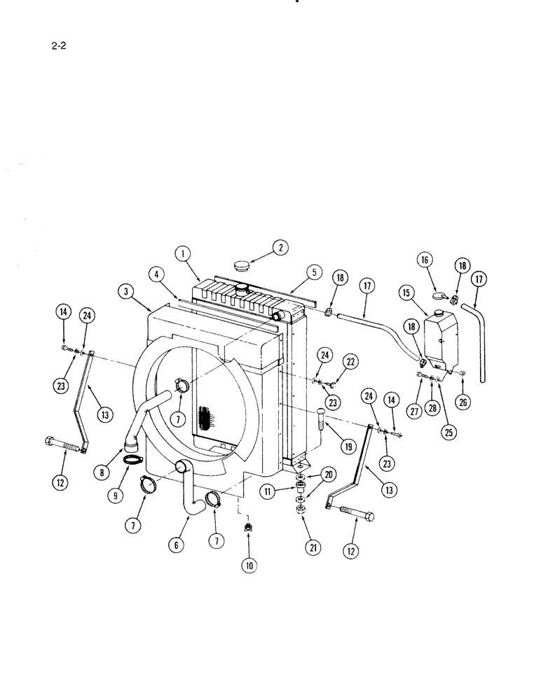 Схема запчастей Case IH 1670 - (2-02) - RADIATOR AND ATTACHING PARTS (01) - ENGINE