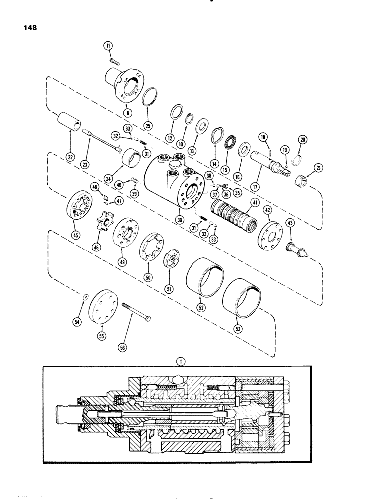 Схема запчастей Case IH 1270 - (148) - STEERING PUMP AND VALVE ASSEMBLY (05) - STEERING