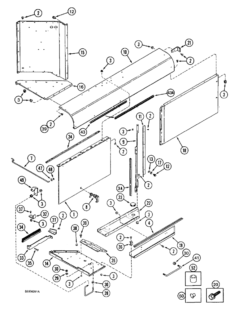 Схема запчастей Case IH 1644 - (2-10) - ROTARY AIR SCREEN CHUTE (01) - ENGINE