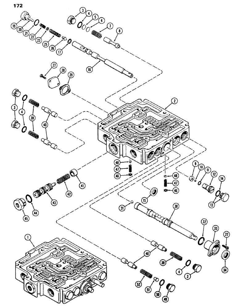 Схема запчастей Case IH 970 - (172) - A62634 TRANSMISSION CONTROL VALVE, POWER SHIFT, 1ST USED TRANS. SER. NO. 2366001 (06) - POWER TRAIN