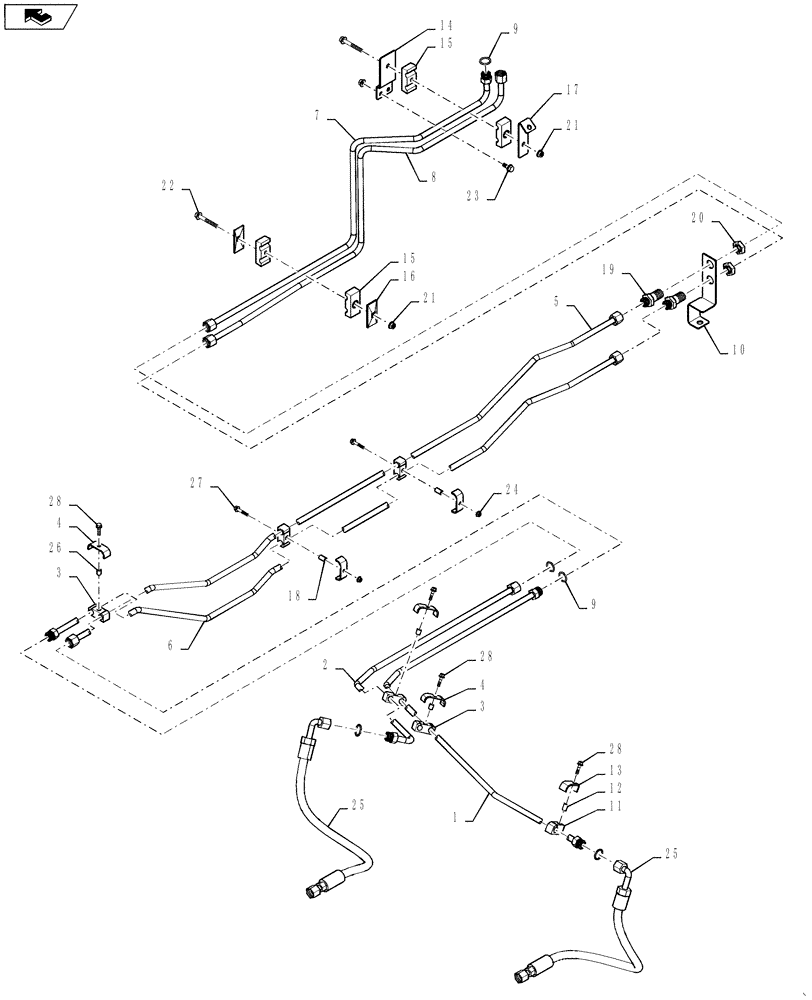 Схема запчастей Case IH 7130 - (41.204.10) - HYDRAULICS - STEERING CIRCUIT (41) - STEERING