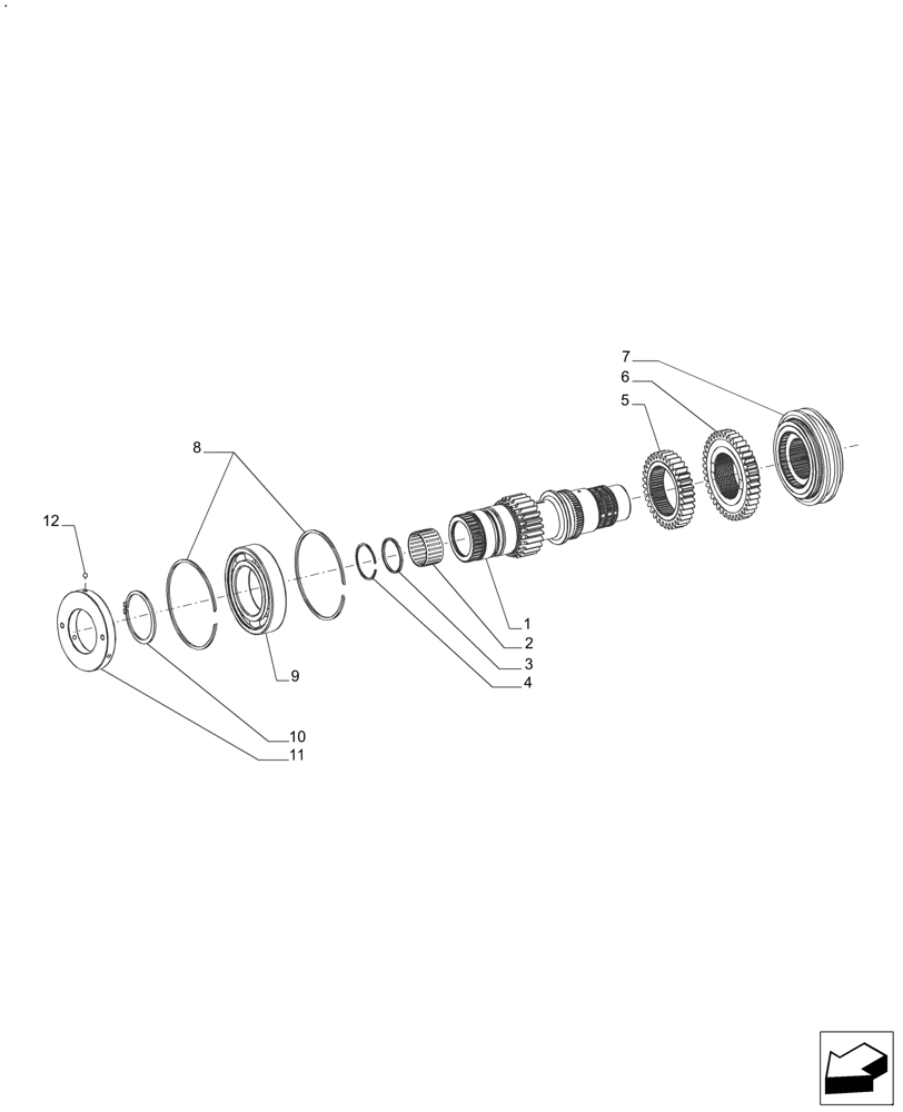 Схема запчастей Case IH FARMALL 140A - (21.140.AE[07]) - TRANSMISSION - GEARS & SHAFT 8+8 (POWER SHUTTLE / MECHANICAL), 16+8 (POWER SHUTTLE / DUAL POWER) - 30 KM (21) - TRANSMISSION