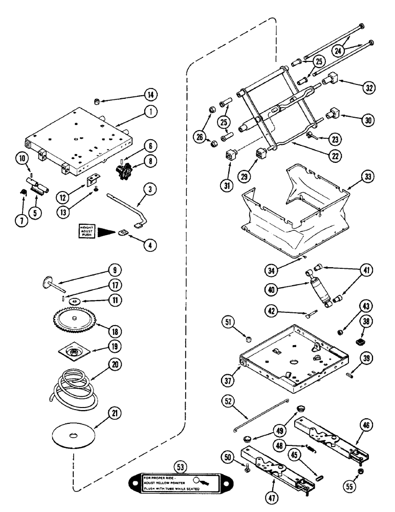 Схема запчастей Case IH 2096 - (9-364) - CLOTH SEAT, WITH ISOLATOR (09) - CHASSIS/ATTACHMENTS