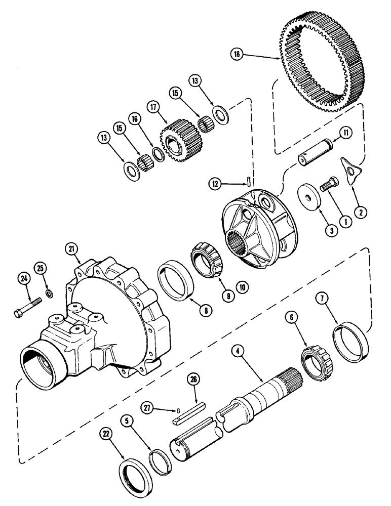 Схема запчастей Case IH 1896 - (6-200) - REAR AXLE, HOUSING AND PLANETARY GEARS, 120 INCH LONG AXLE (3048 MM) (06) - POWER TRAIN