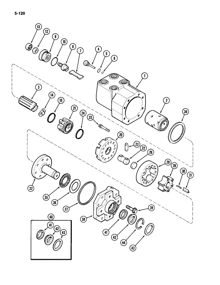 Схема запчастей Case IH 2094 - (5-120) - HYDROSTATIC STEERING PUMP (05) - STEERING