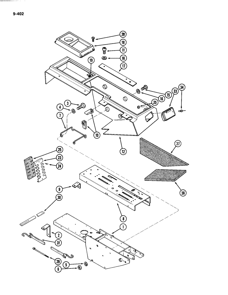 Схема запчастей Case IH 4494 - (9-402) - OPERATORS CONSOLE (09) - CHASSIS/ATTACHMENTS