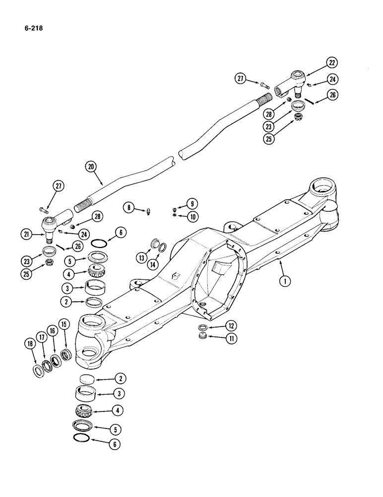 Схема запчастей Case IH 4994 - (6-218) - REAR STEERING, AXLE AXLE HOUSING AND TIE ROD (06) - POWER TRAIN