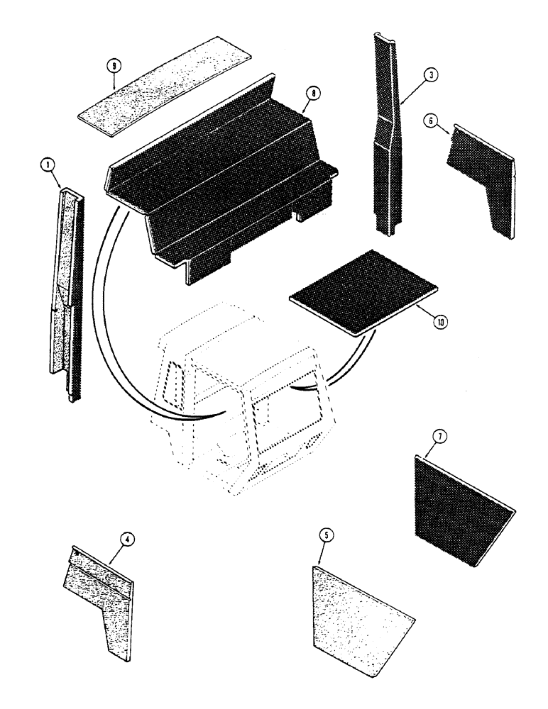 Схема запчастей Case IH 2670 - (482) - CAB, ACOUSTICAL COVERS, FIRST USED CAB SERIAL NUMBER 7864002 (09) - CHASSIS/ATTACHMENTS