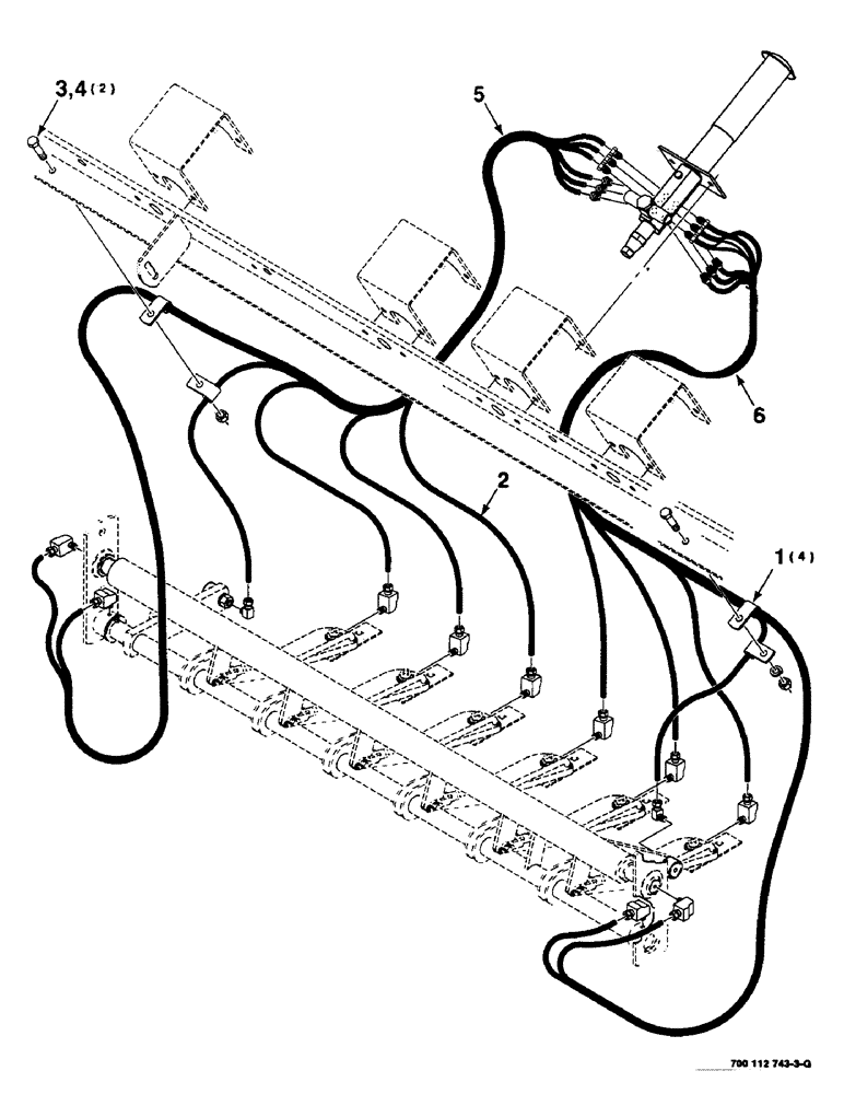 Схема запчастей Case IH 8590 - (6-38) - LUBE HARNESS ASSEMBLIES, TWINE FINGER (14) - BALE CHAMBER