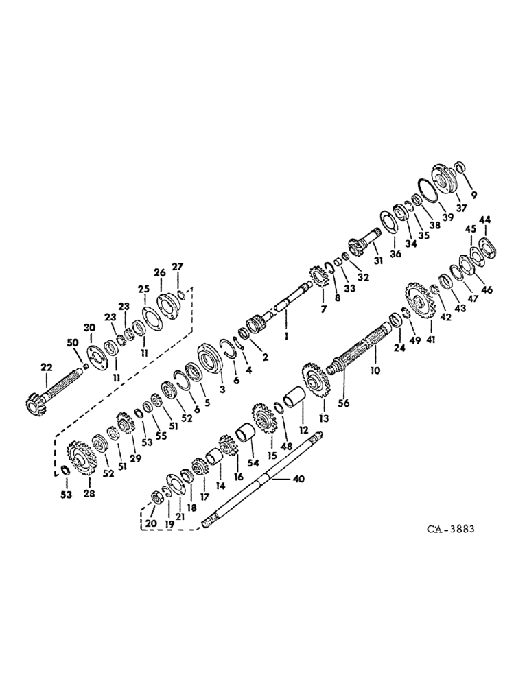 Схема запчастей Case IH 1586 - (07-08) - DRIVE TRAIN, SPEED TRANSMISSION, IN CLUTCH HOUSING (04) - Drive Train