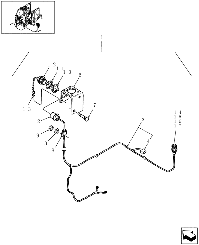 Схема запчастей Case IH RBX453 - (18.25) - MAIN CAB HARNESS KIT (18) - ACCESSORIES