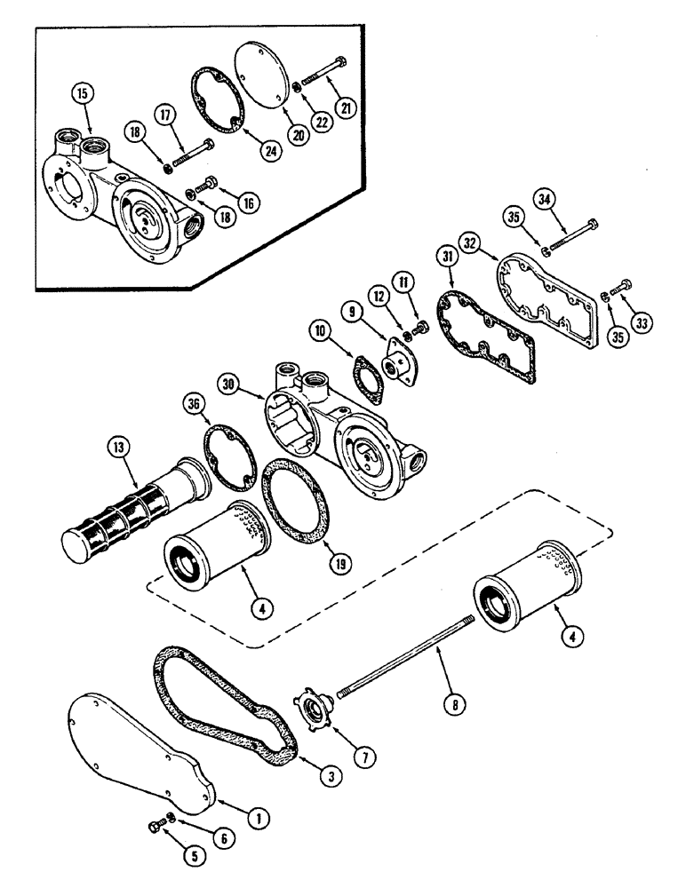 Схема запчастей Case IH 2290 - (8-372) - HYDRAULICS, OIL FILTER AND SCREEN (08) - HYDRAULICS