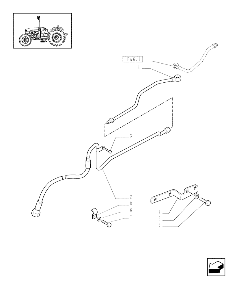 Схема запчастей Case IH JX1085C - (1.32.6/01[02]) - (VAR.323-323/1) STANDARD FRONT AXLE W/ ELECTROHYDR. DIFF. LOCK (40 KM/H) - PIPES (03) - TRANSMISSION