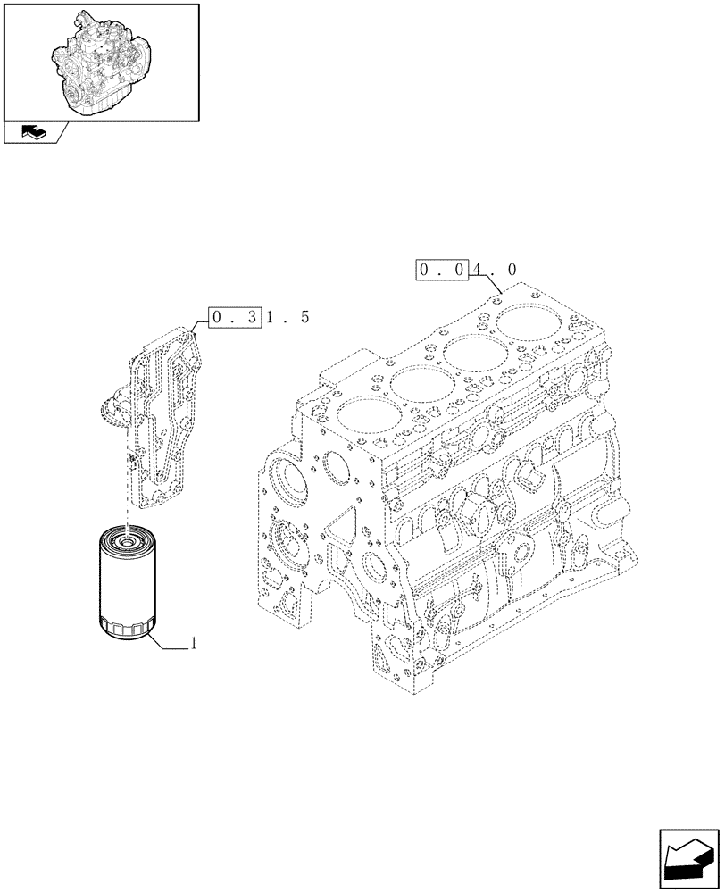 Схема запчастей Case IH F4GE9484K J601 - (0.30.2) - OIL FILTERS - ENGINE (504074042) 